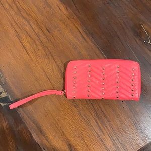 Coral pink wallet